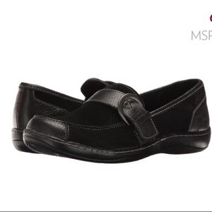 b.o.c-Born-Black suede side buckle adjustable slip on shoe- sz 6 and 6.5 NEW BOX